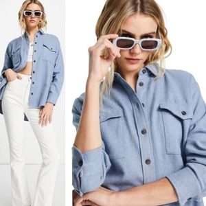 Madewell Flannel Flap-Pocket Oversized Ex-Boyfriend Shirt